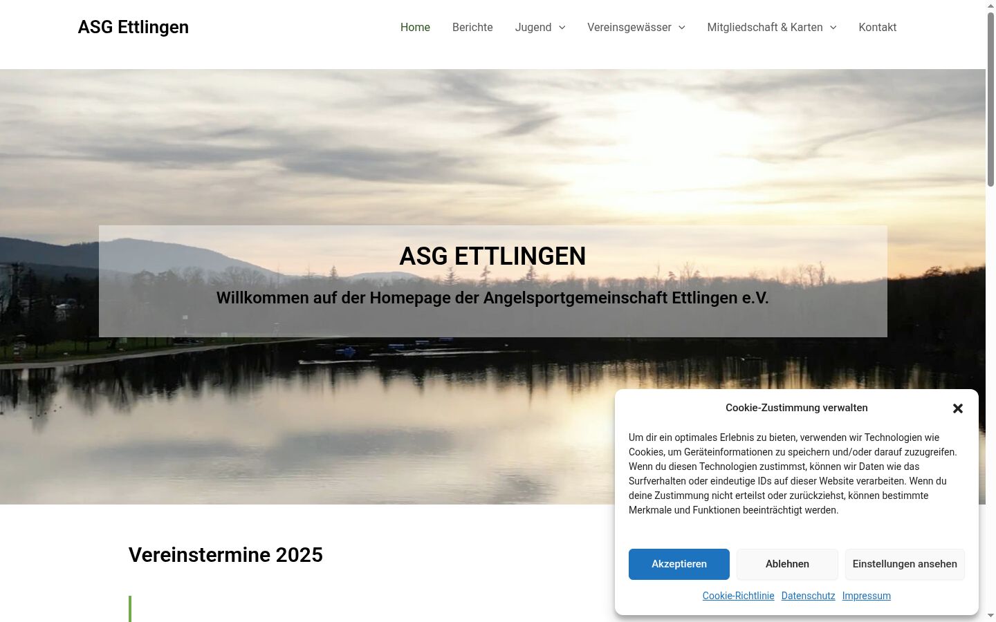 Screenshot del banner di consenso mostrato prima di qualsiasi interazione