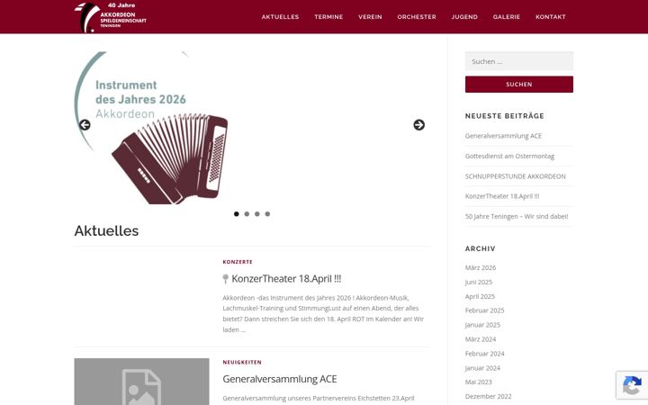 Screenshot stránky asg-teningen.de