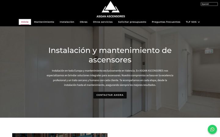 Екранна снимка на asganascensores.es