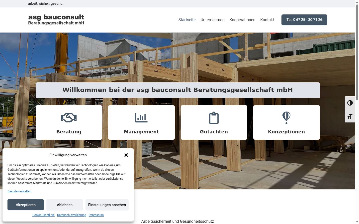 Skærmbillede af samtykkebanneret, som det blev vist før nogen interaktion