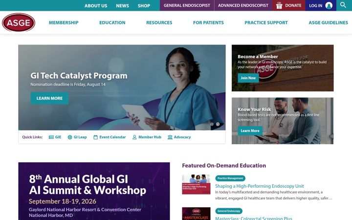 Screenshot of asge.org