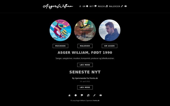 Screenshot di asgerwilliam.dk