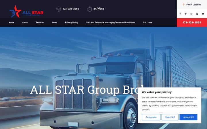 Screenshot of asgfreight.com
