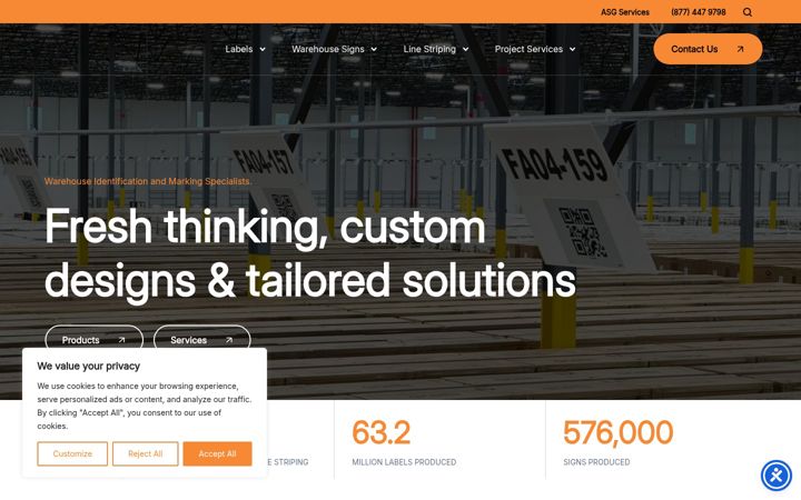 Snímek obrazovky asgservices.com