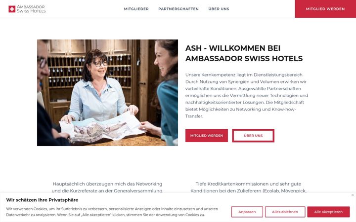 Screenshot of ash-hotels.ch