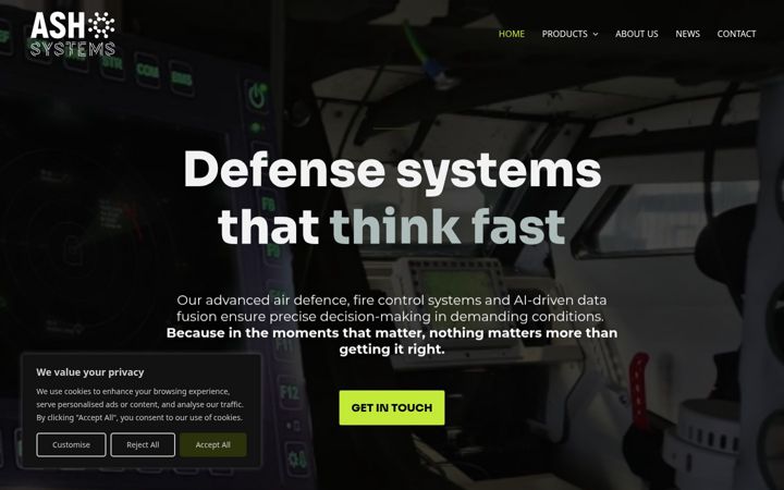 Screenshot of ash-systems.com