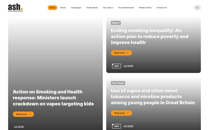 Screenshot of ash.org.uk
