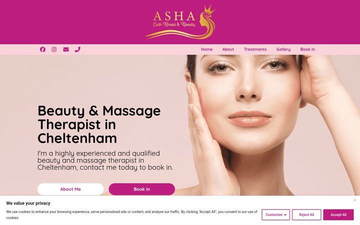 Screenshot of ashabeauty.co.uk