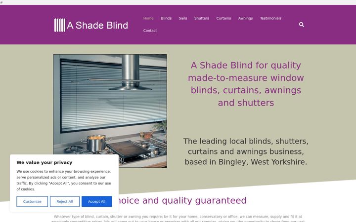 Screenshot of ashadeblind.co.uk