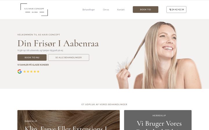 Skjermbilde av ashairconcept.dk