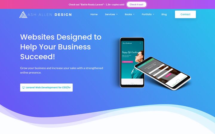Screenshot of ashallendesign.co.uk