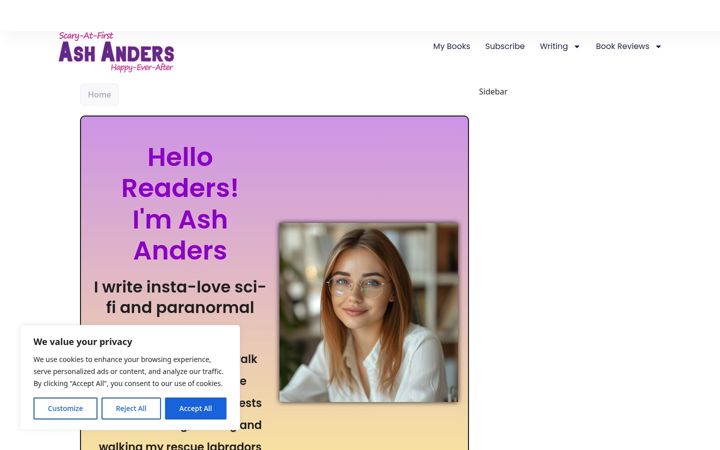 Screenshot of ashanders.com