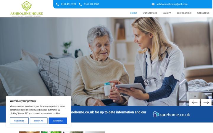 Screenshot of ashbournehouse-cheadle.co.uk