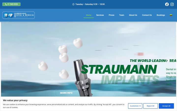 Screenshot van ashbournemedical.ie