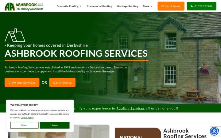 Screenshot of ashbrookroofingservices.co.uk