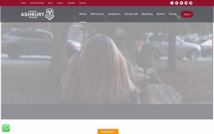 Screenshot ta' ashbury.ca