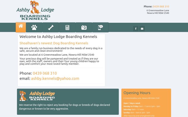 Screenshot of ashbyboardingkennels.com