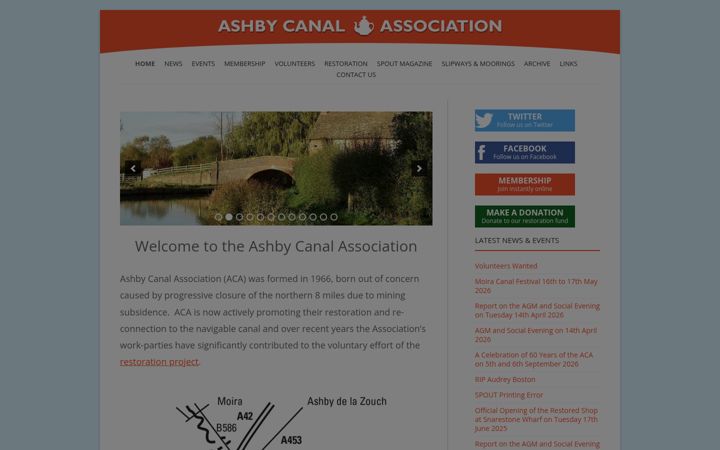 Екранна снимка на ashbycanal.co.uk