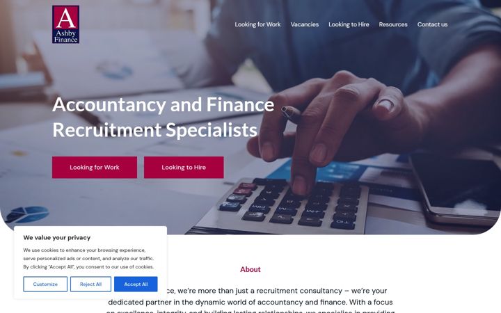 Screenshot of ashbyfinance.co.uk
