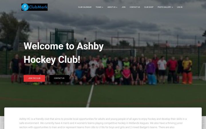 Screenshot of ashbyhockeyclub.co.uk