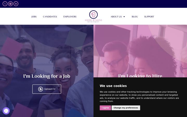 Screenshot stránky ashbyjenkinsrecruitment.co.uk
