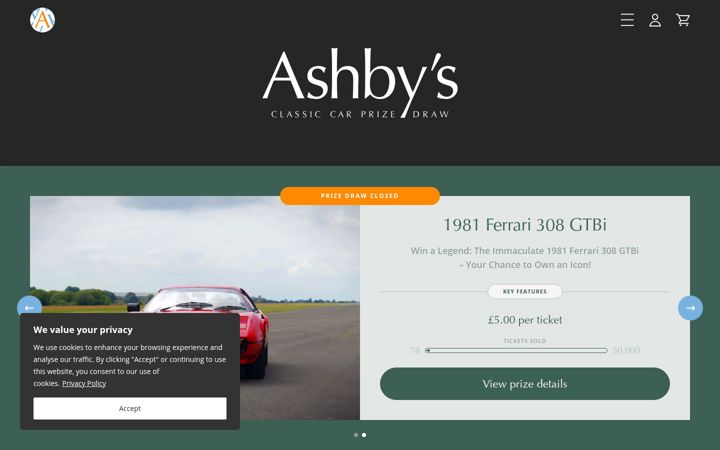 Екранна снимка на ashbys.co