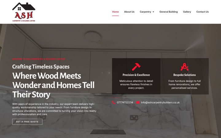 Screenshot of ashcarpentrybuilders.co.uk