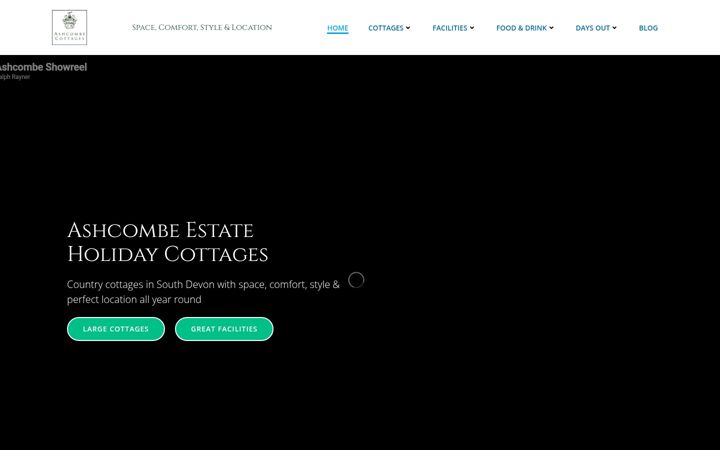 Screenshot of ashcombecottages.co.uk