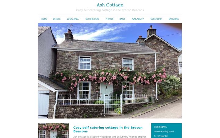 Screenshot of ashcottage.org.uk