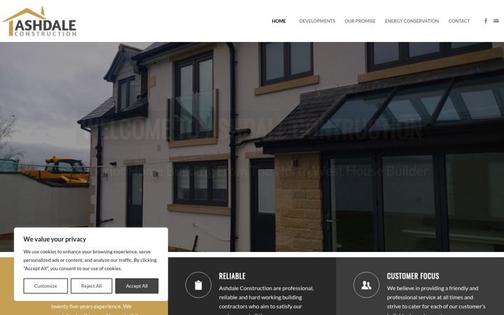 Екранна снимка на ashdaleconstruction.co.uk