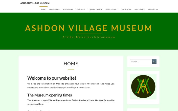 Screenshot stránky ashdonvillagemuseum.co.uk