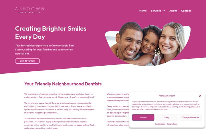 Ekraanipilt saidist ashdowndentalpractice.com