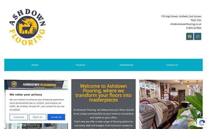 Screenshot stránky ashdownflooring.co.uk
