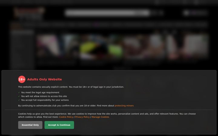 Screenshot of ashemaletube.club