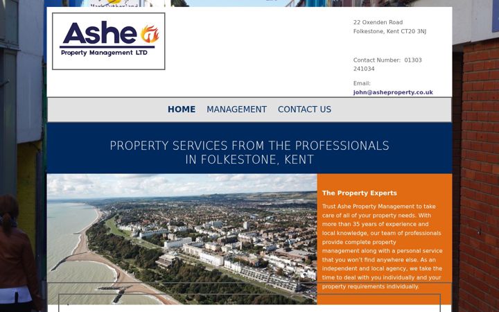Screenshot stránky asheproperty.co.uk