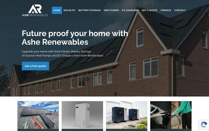 Skærmbillede af asherenewables.co.uk