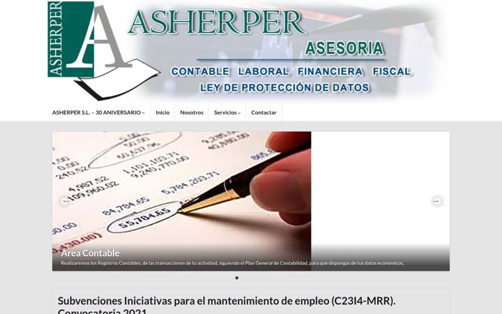 Ekraanipilt saidist asherper.com