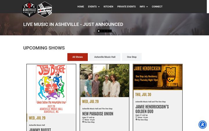 Ekrano kopija ashevillemusichall.com