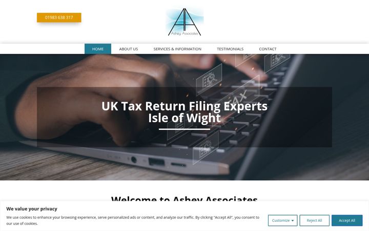 Captura de ecrã de asheyassociates.co.uk