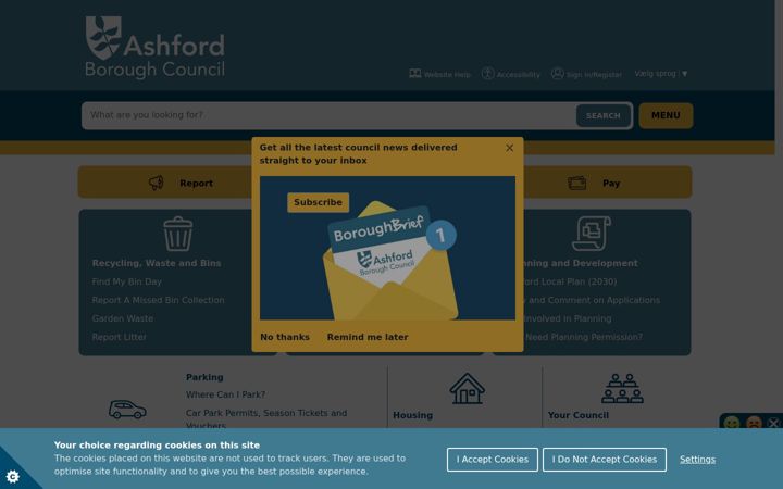 Ekrano kopija ashford.gov.uk