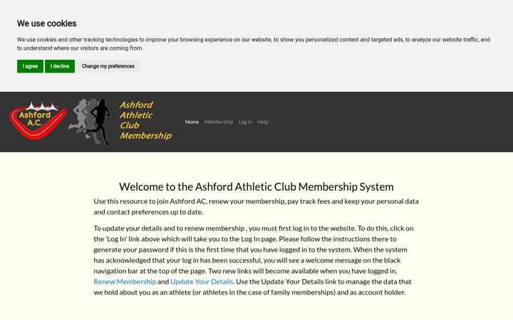 Ekrano kopija ashfordathleticclub.org.uk