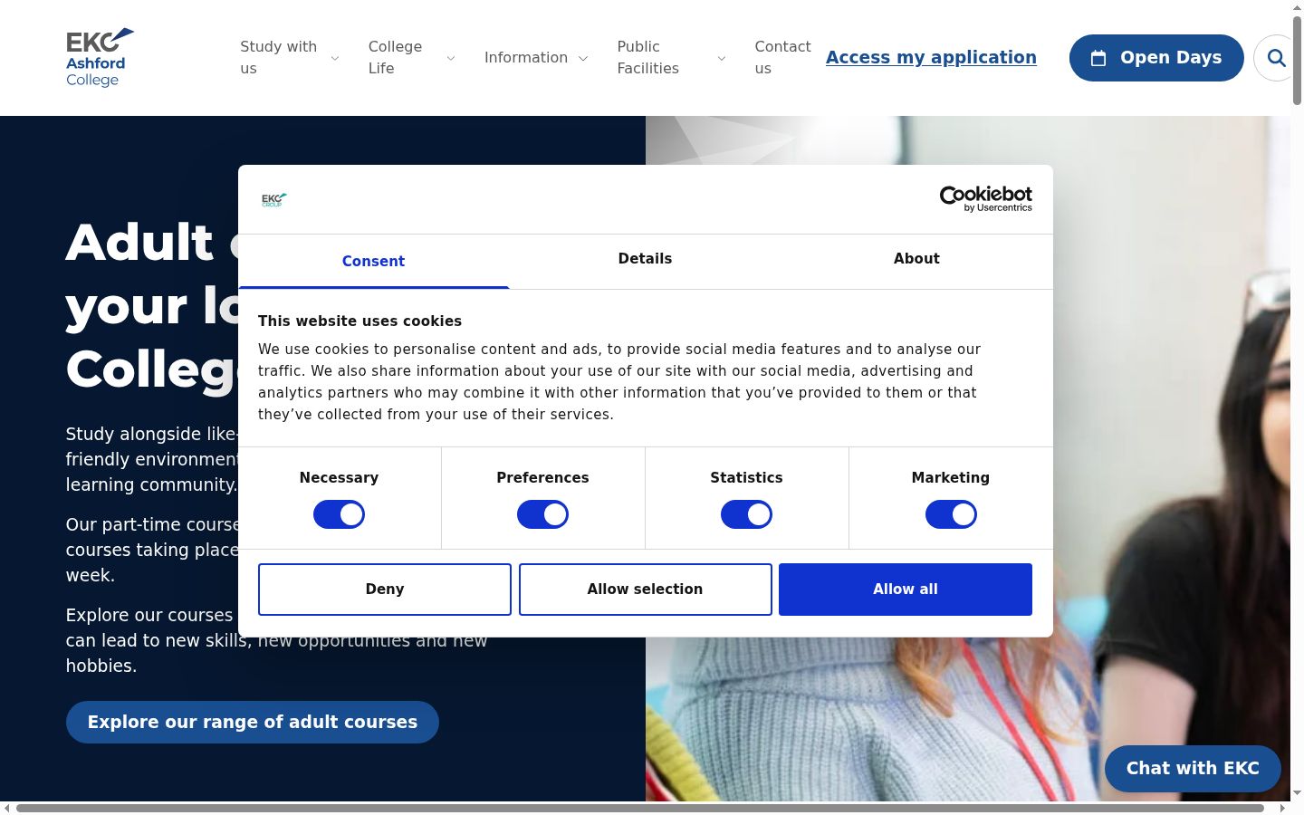 Sutikimo reklamjuostės, rodytos prieš bet kokią sąveiką, ekrano kopija
