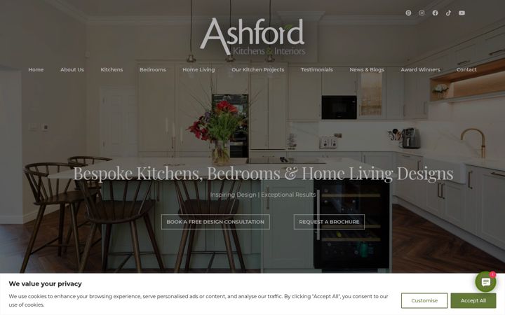 Captură de ecran a ashfordkitchensandinteriors.co.uk