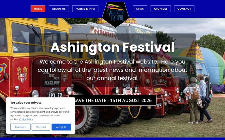 Screenshot of ashingtonfestival.co.uk