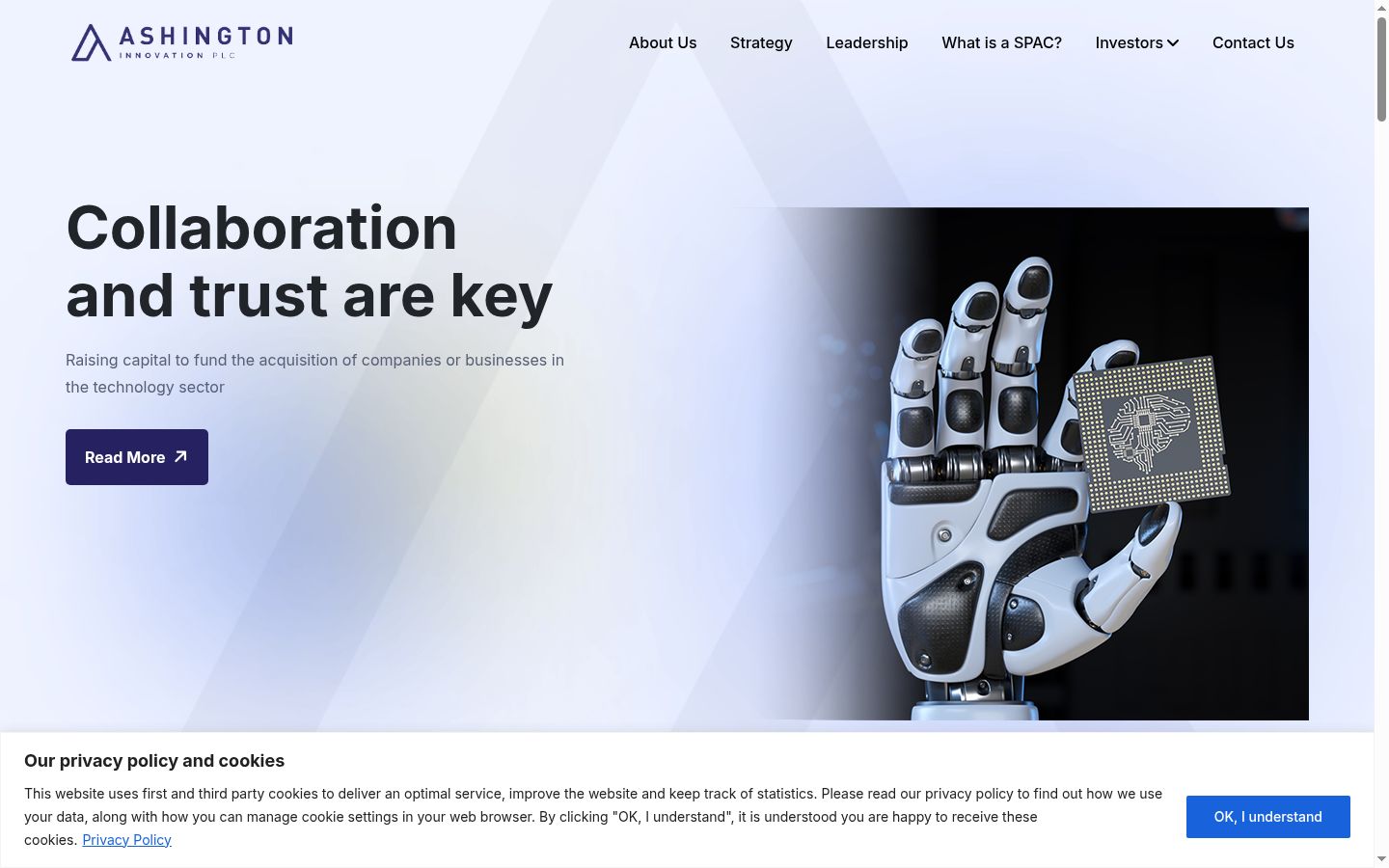 Screenshot of the consent banner shown before any interaction