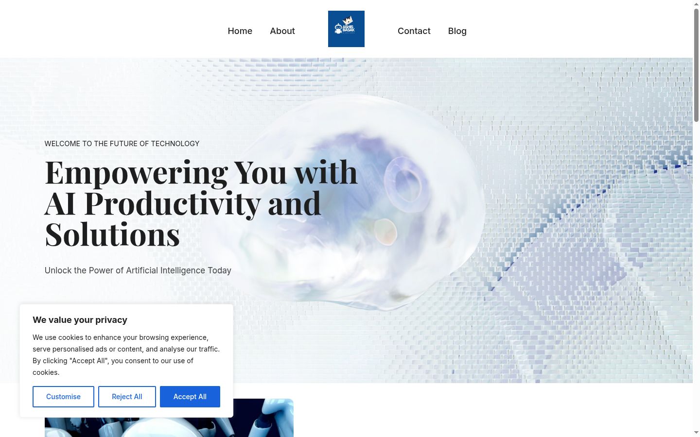 Screenshot of the consent banner shown before any interaction