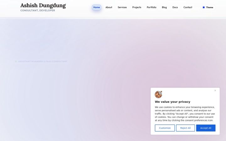 Screenshot of ashishdungdung.com