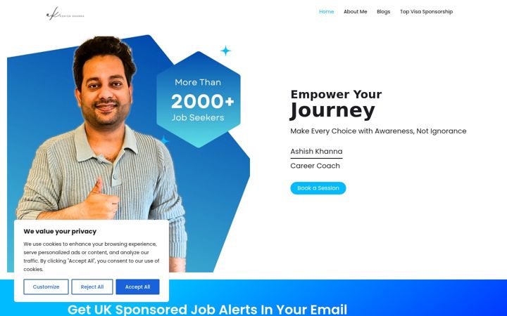 Screenshot of ashishkhanna.co.uk
