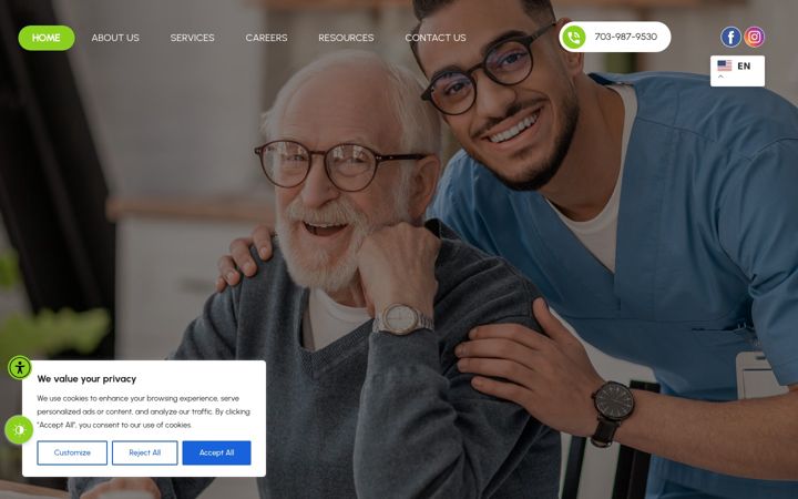 Ekrānuzņēmums no ashiyanahomecare.com