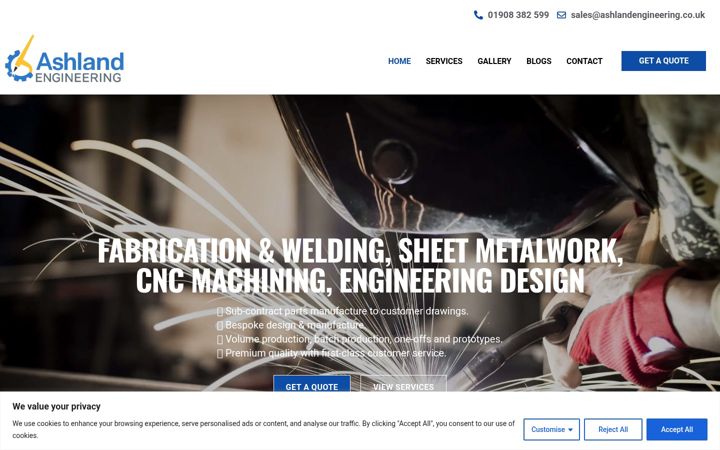 Screenshot of ashlandengineering.co.uk